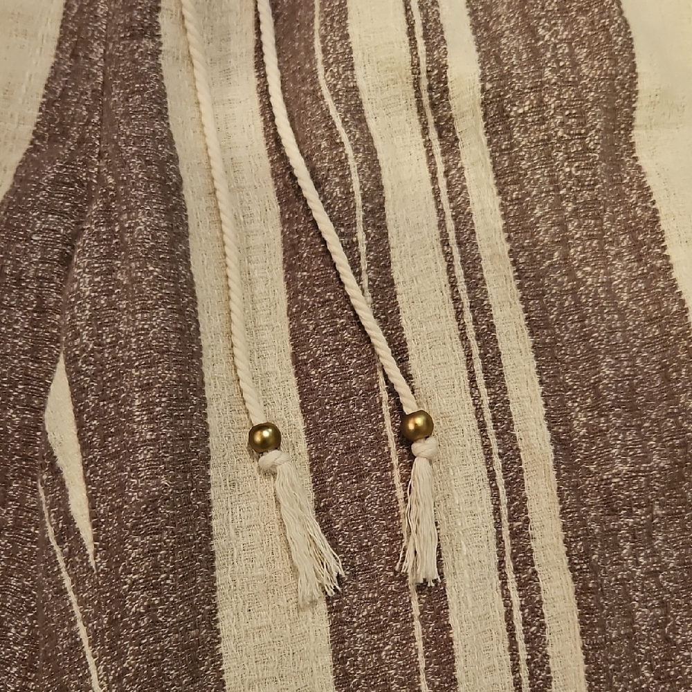 111p Soft Surroundings Beige and Brown Striped Pants - Picture 2 of 8